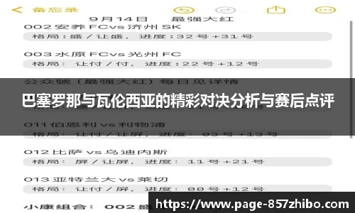 巴塞罗那与瓦伦西亚的精彩对决分析与赛后点评